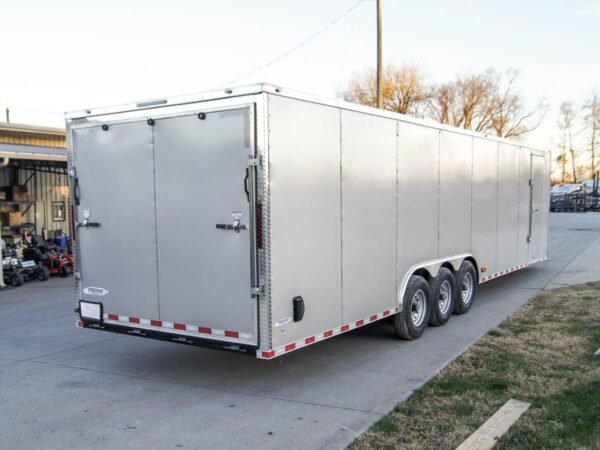 8.5 x 32 Silver Flat Nose Enclosed Trailer with (3) 7K Axles - Image 7