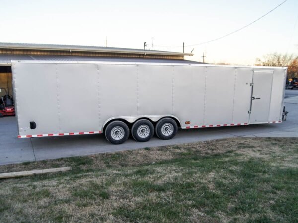 8.5 x 32 Silver Flat Nose Enclosed Trailer with (3) 7K Axles - Image 8