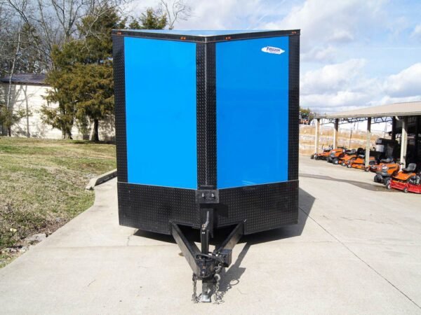 8.5x18 Blue V-Nose Slant Top Enclosed Trailer with Blackout Package - Image 2