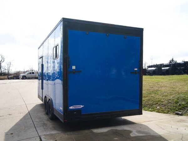 8.5x18 Blue V-Nose Slant Top Enclosed Trailer with Blackout Package - Image 5