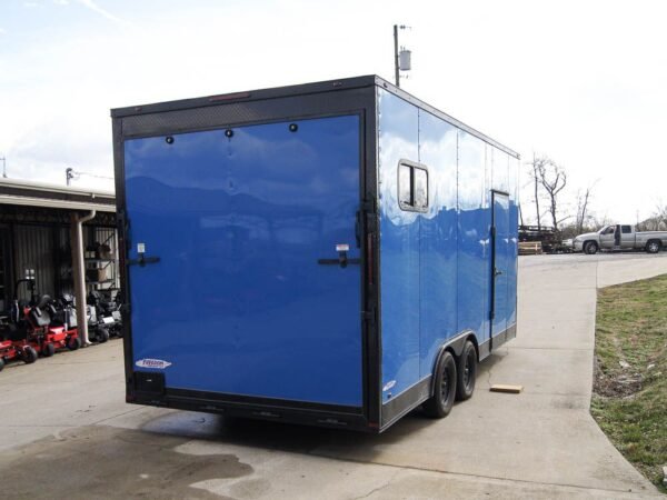 8.5x18 Blue V-Nose Slant Top Enclosed Trailer with Blackout Package - Image 6