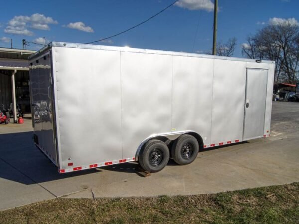 8.5x20 Silver V-Nose Slant Top Enclosed Trailer (2) 5200lb Axles - Image 7