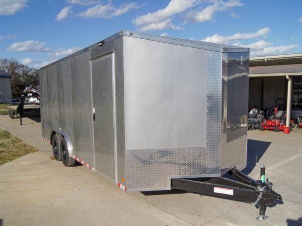 8.5x20 Silver V-Nose Slant Top Enclosed Trailer (2) 5200lb Axles - Image 9