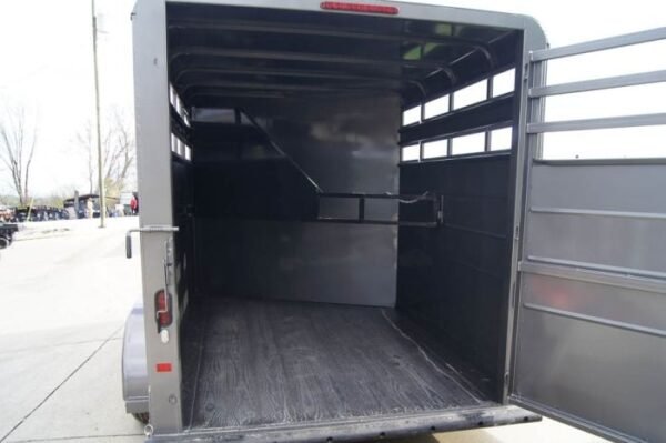 14ft Charcoal Horse Livestock Cattle Trailer (2) 3,500lb Axles with Dressing Room - Image 19