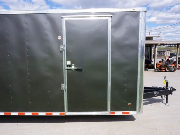 8.5x28 Custom Charcoal Flat Nose Enclosed Trailer (2) 5200 Axles Storage - Image 2