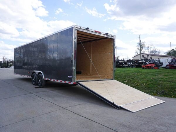 8.5x28 Custom Charcoal Flat Nose Enclosed Trailer (2) 5200 Axles Storage - Image 3