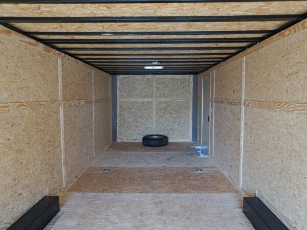 8.5x28 Custom Charcoal Flat Nose Enclosed Trailer (2) 5200 Axles Storage - Image 9