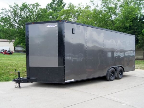 8.5x20 Charcoal Enclosed Trailer with Blackout Package (2) 5200lb Axles Storage