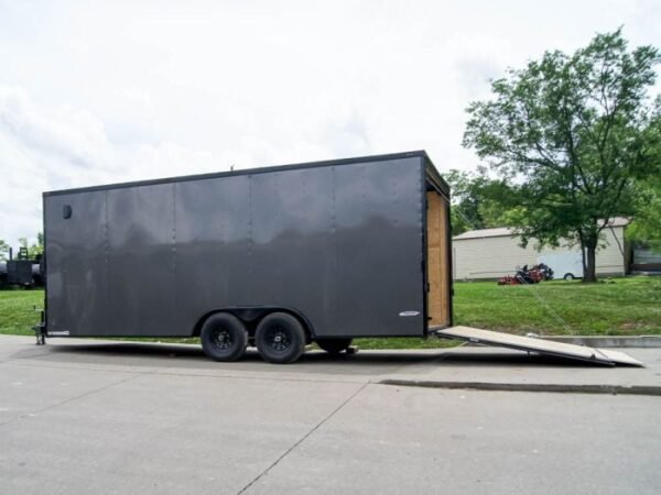 8.5x20 Charcoal Enclosed Trailer with Blackout Package (2) 5200lb Axles Storage - Image 8