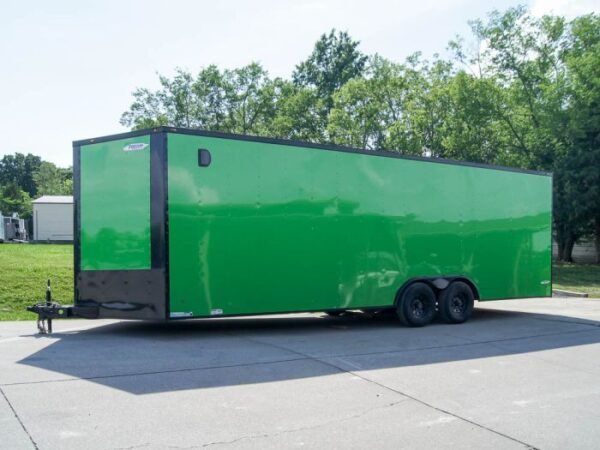 8.5x24 Lime Green Enclosed Trailer with Blackout Package (2) 5200lb Axles Storage - Image 3