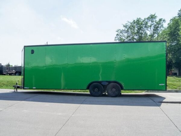 8.5x24 Lime Green Enclosed Trailer with Blackout Package (2) 5200lb Axles Storage - Image 4