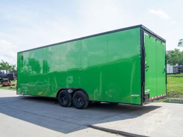 8.5x24 Lime Green Enclosed Trailer with Blackout Package (2) 5200lb Axles Storage - Image 5