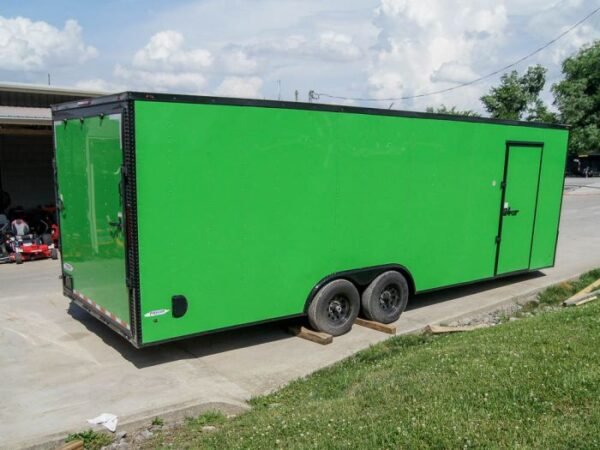 8.5x24 Lime Green Enclosed Trailer with Blackout Package (2) 5200lb Axles Storage - Image 8