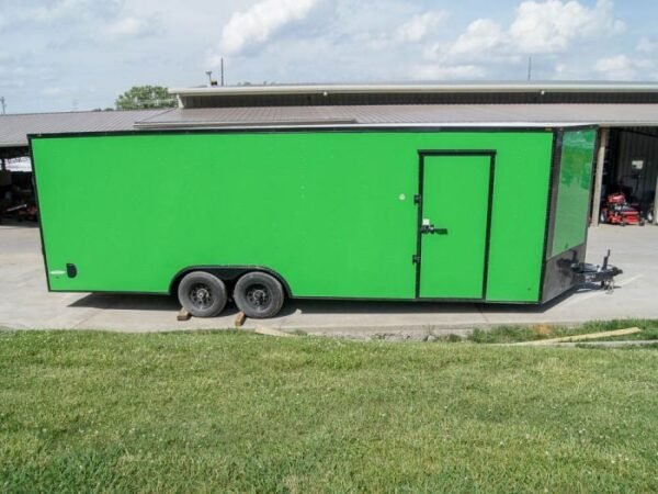 8.5x24 Lime Green Enclosed Trailer with Blackout Package (2) 5200lb Axles Storage - Image 9