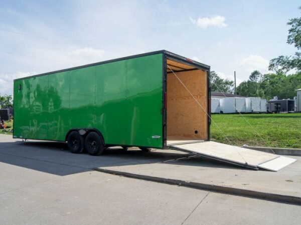 8.5x24 Lime Green Enclosed Trailer with Blackout Package (2) 5200lb Axles Storage - Image 14