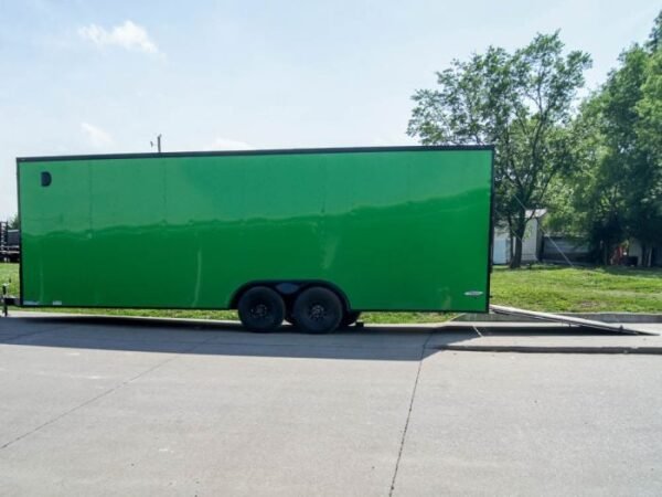 8.5x24 Lime Green Enclosed Trailer with Blackout Package (2) 5200lb Axles Storage - Image 15