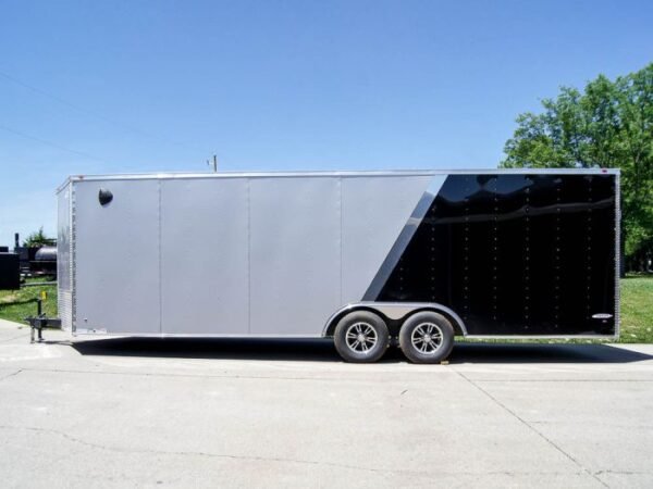 8.5x24 Two Tone-Black/Silver Enclosed Trailer (2) 5200lb Axle Storage - Image 3