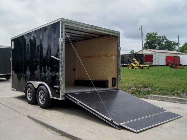 8.5x12 Black V-Nose Enclosed Trailer with Elect Pkg (2) 3500lb Axles Storage