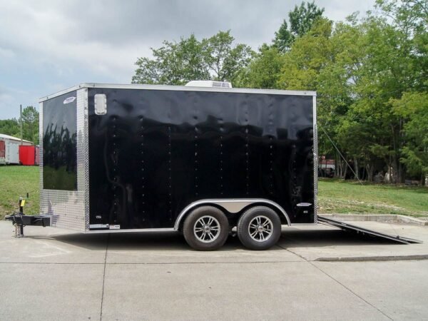 8.5x12 Black V-Nose Enclosed Trailer with Elect Pkg (2) 3500lb Axles Storage - Image 2