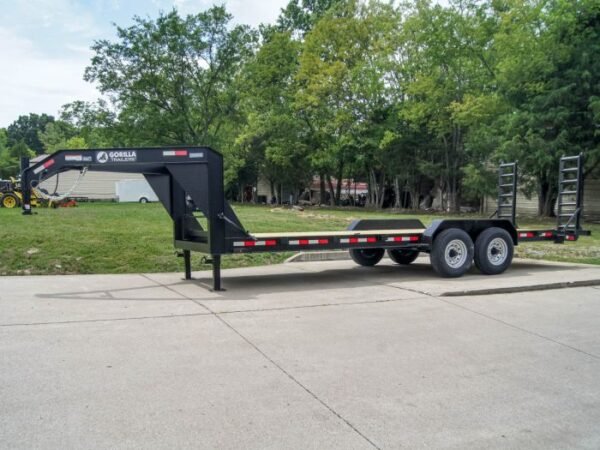 7x22 Gooseneck Equipment Trailer (2) 7K Axles Standup Ramps - Image 2