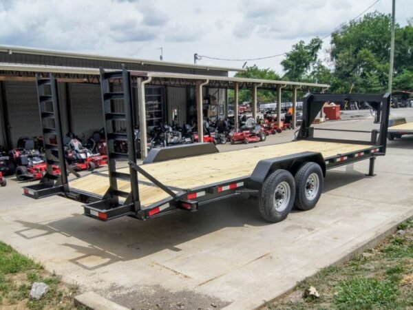 7x22 Gooseneck Equipment Trailer (2) 7K Axles Standup Ramps - Image 6