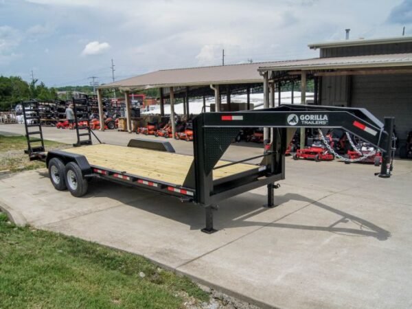 7x22 Gooseneck Equipment Trailer (2) 7K Axles Standup Ramps - Image 8