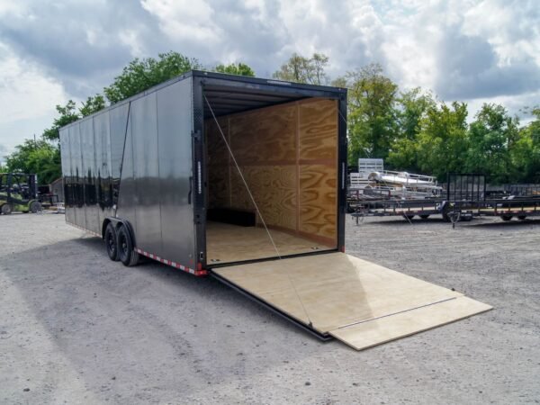 8.5x28 Charcoal/Black Enclosed Trailer with Blackout Pkg (2) 7K Axles Storage - Image 2