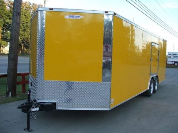 Enclosed Trailer 8.5'x24' Yellow - Mower Motorcycle Car Truck Hauler Storage - Image 4