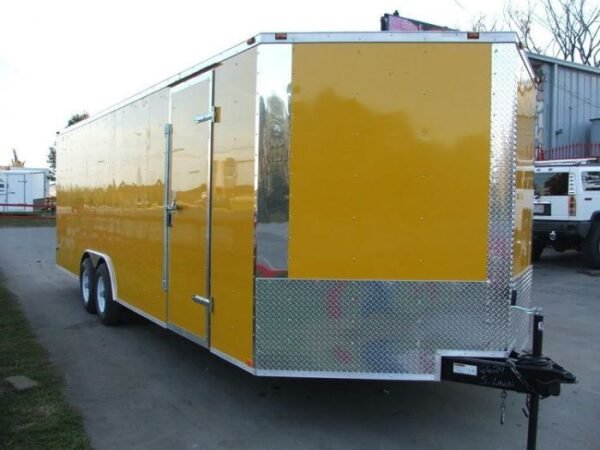 Enclosed Trailer 8.5'x24' Yellow - Mower Motorcycle Car Truck Hauler Storage - Image 2