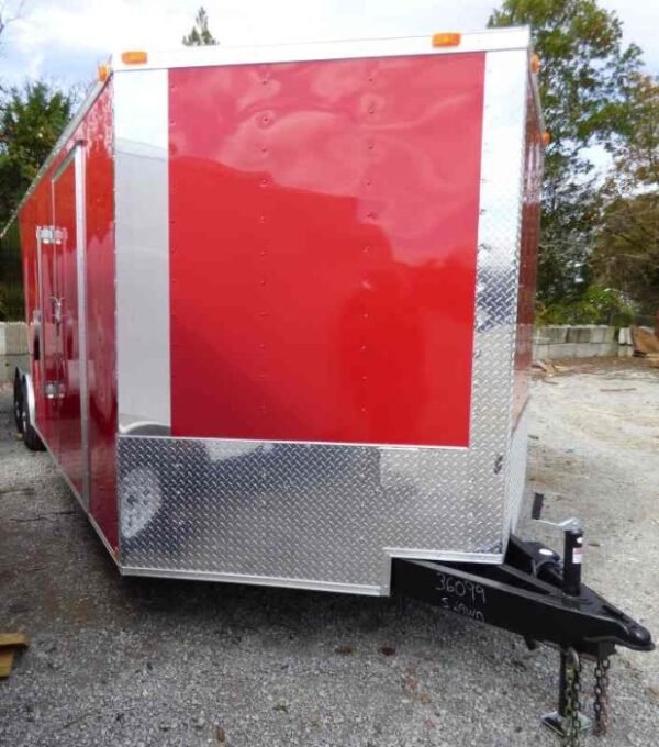 Enclosed Trailer 8.5'x24' Red & Black Equipment Hauler Storage - Image 7