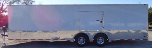 Enclosed Trailer 8.5' x 28' White Motorcycle Car Event Trailer Storage - Image 3