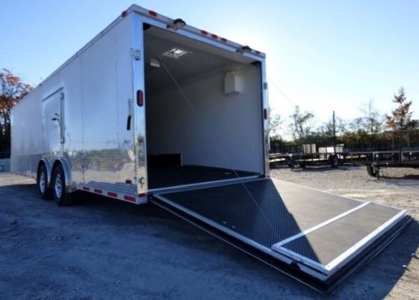 Enclosed Trailer 8.5' x 28' White Motorcycle Car Event Trailer Storage - Image 7