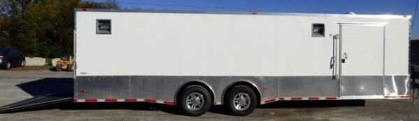 Enclosed Trailer 8.5' x 28' White Motorcycle Car Event Trailer Storage - Image 5