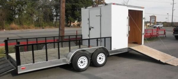 Enclosed Utility Hybrid Trailer 7'x20' - Lawn Mower Equipment Hauler Storage - Image 12