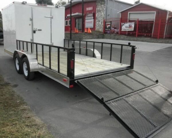 Enclosed Utility Hybrid Trailer 7'x20' - Lawn Mower Equipment Hauler Storage - Image 14