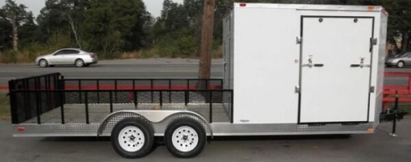 Enclosed Utility Hybrid Trailer 7'x20' - Lawn Mower Equipment Hauler Storage - Image 11