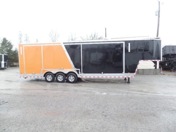 Black/Orange 8.5x36' Goosneck Enclosed Trailer Storage - Image 7