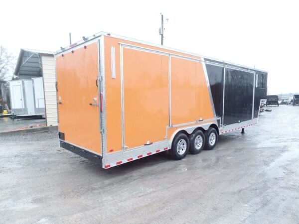 Black/Orange 8.5x36' Goosneck Enclosed Trailer Storage - Image 6