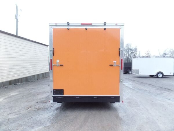 Black/Orange 8.5x36' Goosneck Enclosed Trailer Storage - Image 4