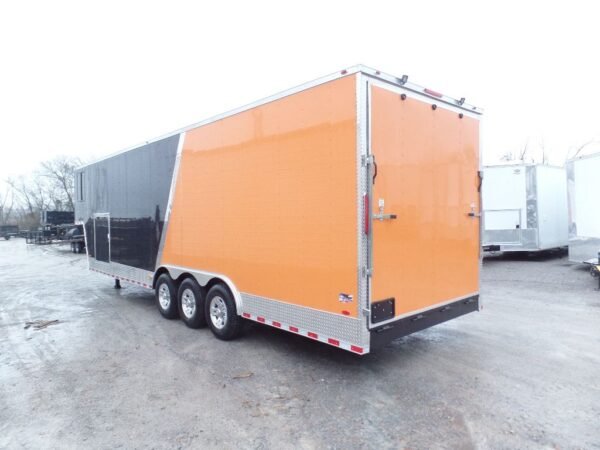 Black/Orange 8.5x36' Goosneck Enclosed Trailer Storage - Image 3