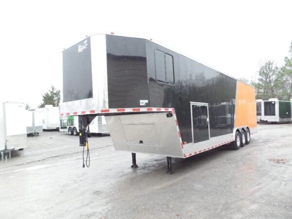 Black/Orange 8.5x36' Goosneck Enclosed Trailer Storage - Image 10