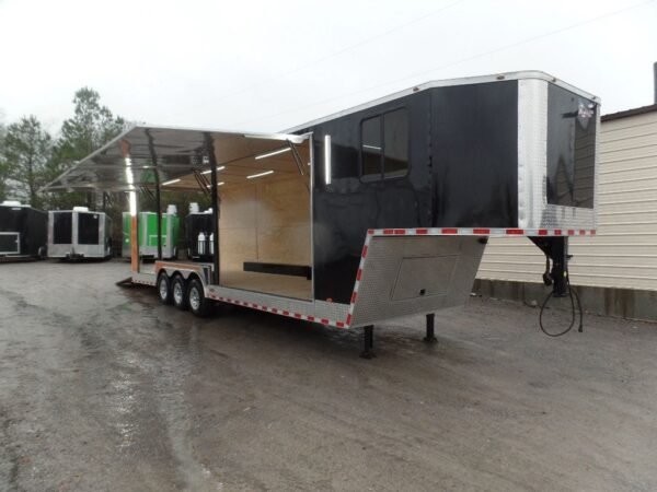 Black/Orange 8.5x36' Goosneck Enclosed Trailer Storage - Image 14