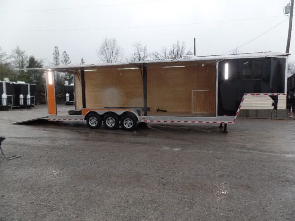 Black/Orange 8.5x36' Goosneck Enclosed Trailer Storage - Image 9