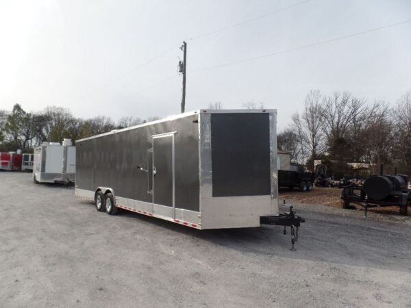 Enclosed 8.5x28 Med. Charcoal Equipment Trailer Storage