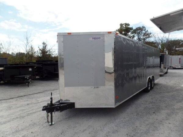 Enclosed Trailer 8.5' X 24' Silver Enclosed Equipment Hauler Storage